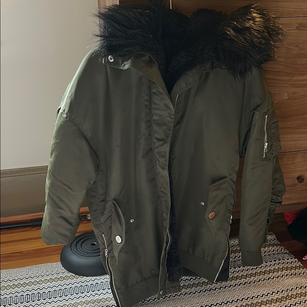 Maje Black Fur-Lined Jacket